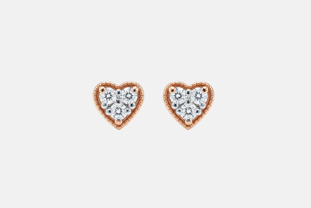 Heart shaped Diamond Studs